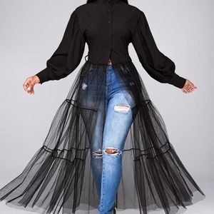 Black mesh blouse Rosewe